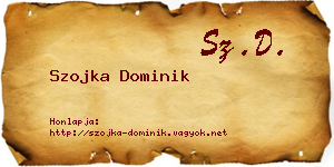Szojka Dominik névjegykártya