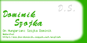 dominik szojka business card